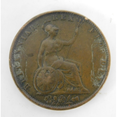 204 - Antique - 1834 dated/William IV - Half Penny coin