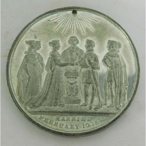 220 - Antique/1840 dated - White metal/Coronation medallion