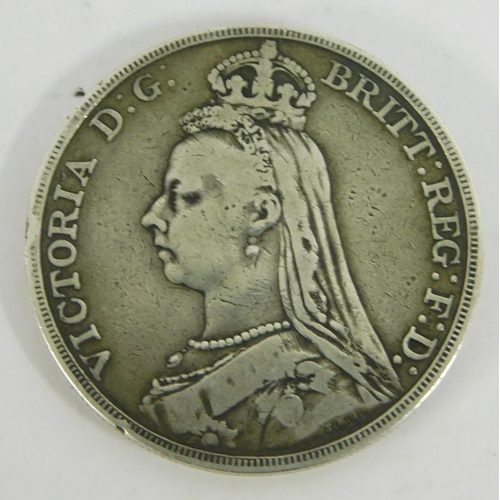 235 - Antique Victorian - 1890 dated/silver Crown coin