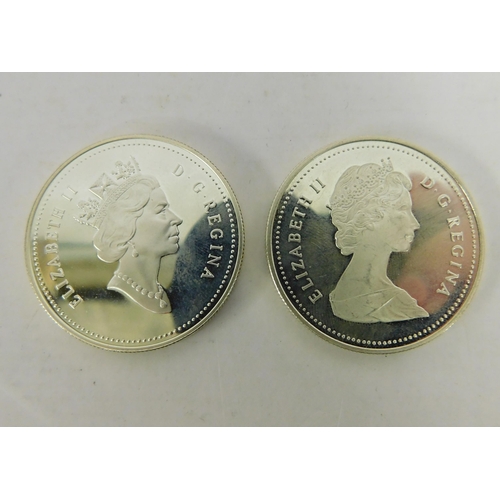 262 - Two - silver proof/Canadian Dollar coins