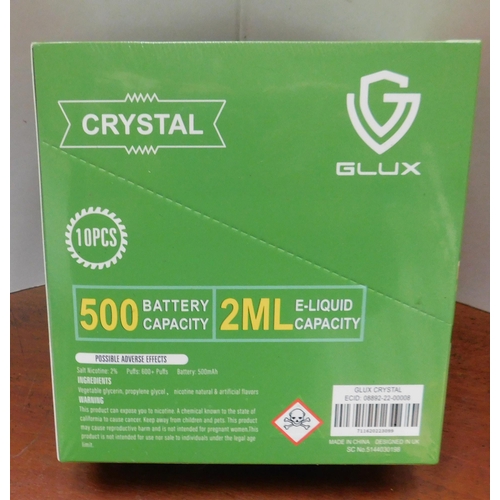 534 - Brand new and sealed G-Lux Crystal 600+ puffs (10pcs) - Kiwi Passion Fruit Guava