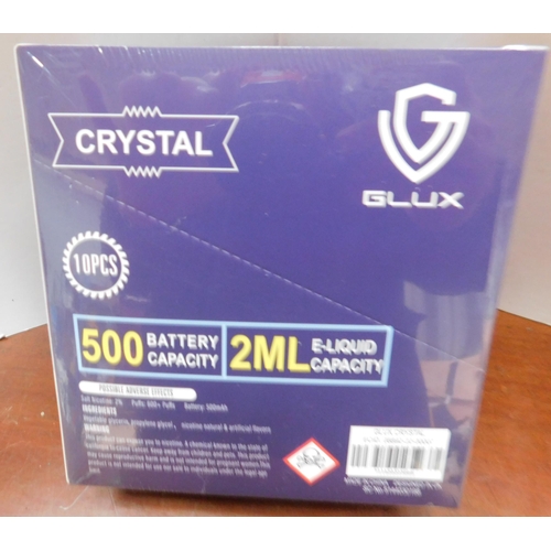 538 - Brand new and sealed G-Lux Crystal 600+ puffs (10pcs) - Blue Fusion