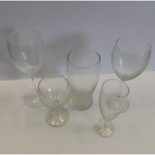 541 - Six crates of wine and beer glasses - various sizes (cage not incl.)...