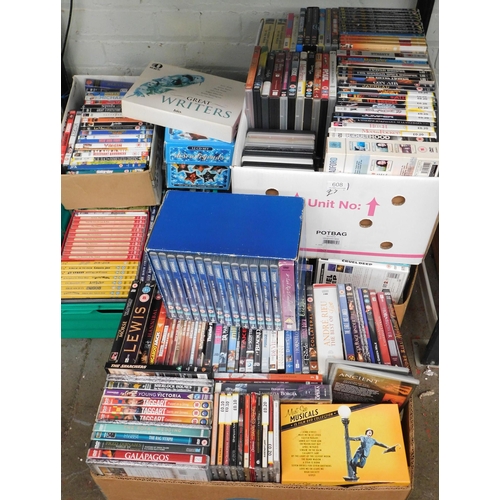 608 - Large collection of DVDs, VHS and CDs