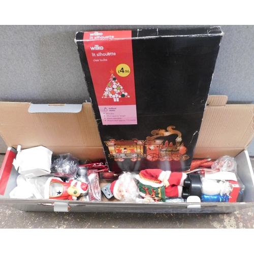 820 - Box of Christmas items