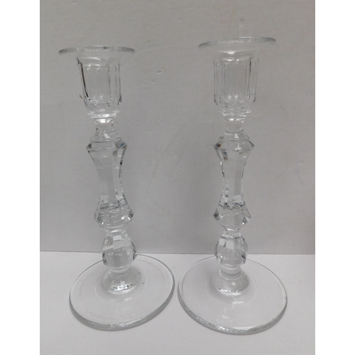 154 - Cut glass - candle sticks