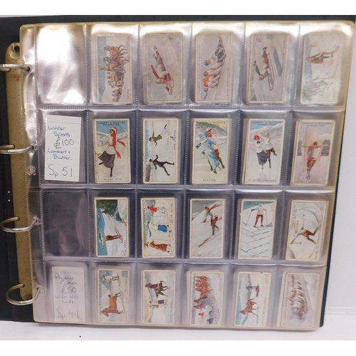 182 - Six - sets of cigarette cards/including Winter Sports - & Polar Exploration/1st & 2nd