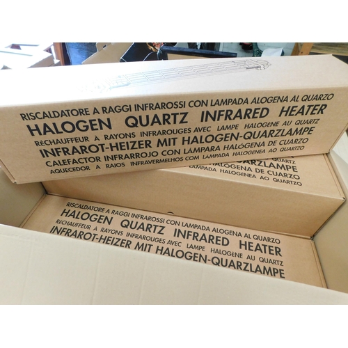 532 - Four new and boxed halogen quartz infared heaters - indoor/outdoor use 1200W