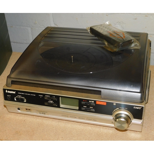 545 - Steepletone MP3 turntable with remote W/O