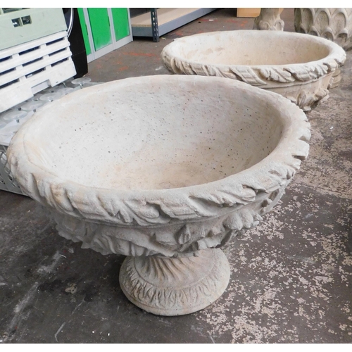561 - Two stoneware planters on bases - approx. 21