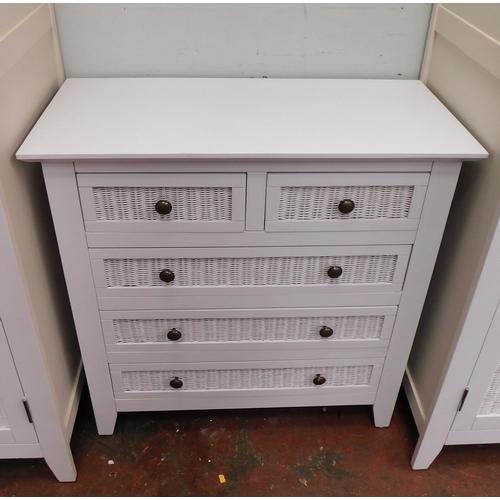 573 - Rattan fronted chest of drawers