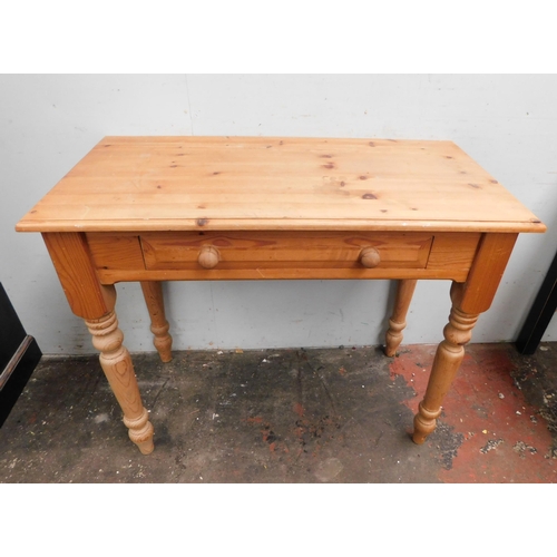 584 - Pine hall table with drawer