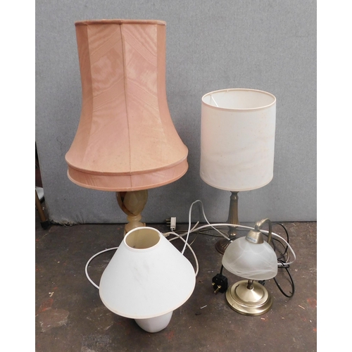 602 - Two large table lamps and two others