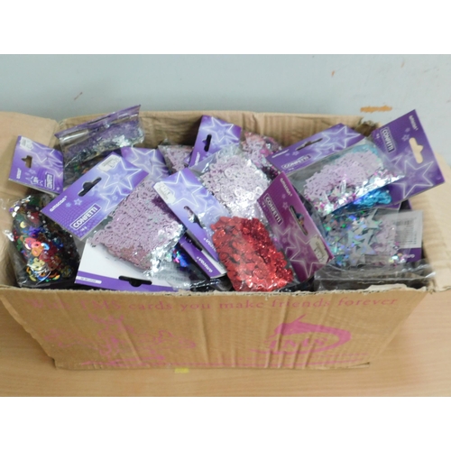 606 - Box of assorted new confetti packets