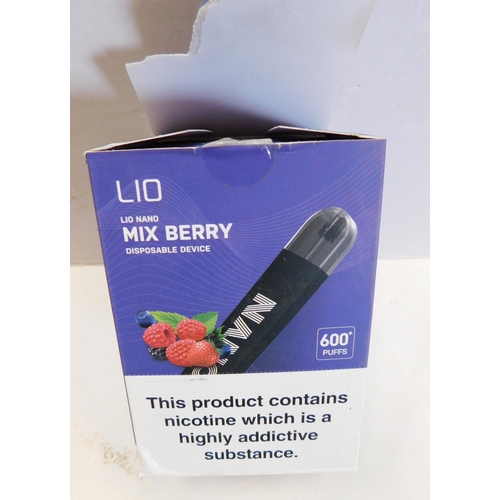 640 - Opened box but complete L10 disposable vapes 10pcs - Mix Berry