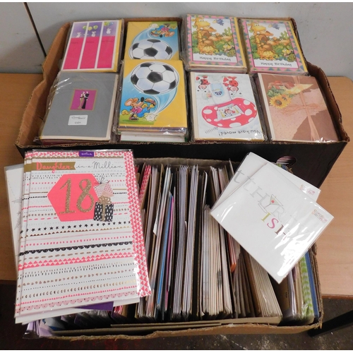 641 - Two boxes of assorted Birthday & Greetings cards etc