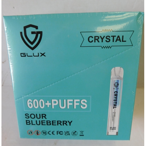 756 - Brand new and sealed Crystal vapes 600+ puffs 10pcs - Sour Blueberry