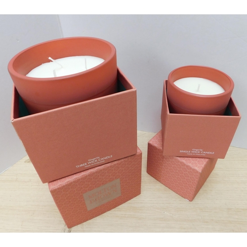 766 - 2x Molton Brown new three wick and single wick candles - Gingerlily