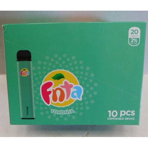 770 - New and boxed FNTA disposable device vapes 10pcs - Toronja