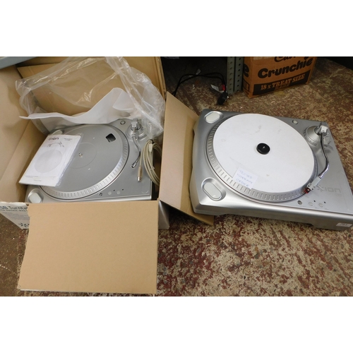 781 - Pair of Ion turntables in working order