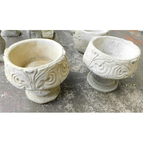 817 - Two stoneware planters on plinths - approx. 16