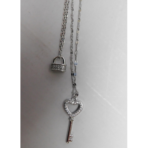 99 - Silver - padlock & key necklace