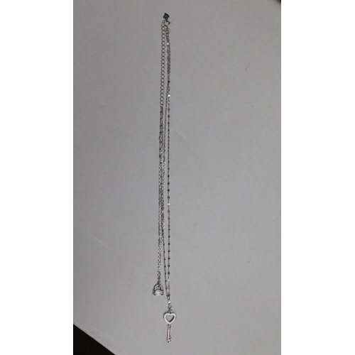 99 - Silver - padlock & key necklace
