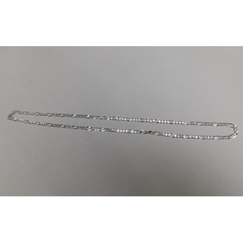 161 - Silver - curb link neck chain/approximately 22