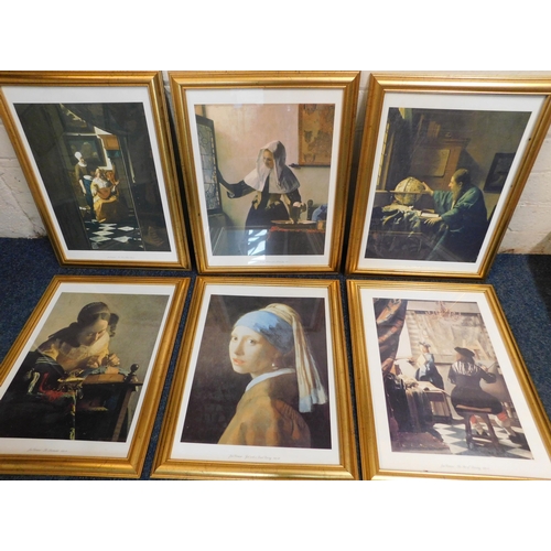 24 - Six - sets of prints by Jan Vermeer/framed