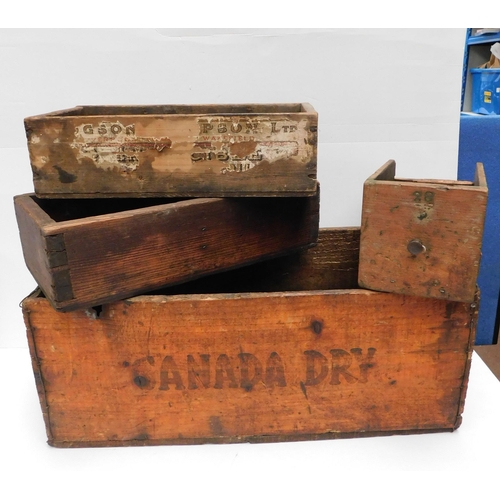 26 - Wooden boxes including - Canada Dry/crate