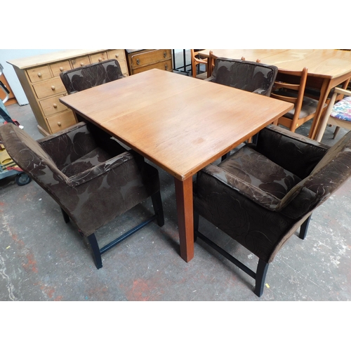 559 - Extending Troeds mid-century Swedish dining table and four chairs