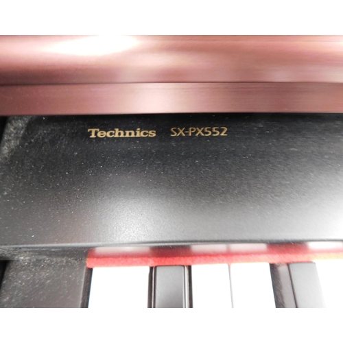 579 - Technics electric digital piano with stool etc. W/O