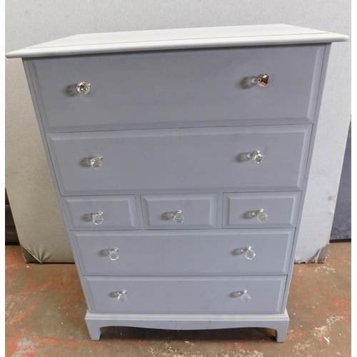 596 - Two over three over two stag painted chest of drawers