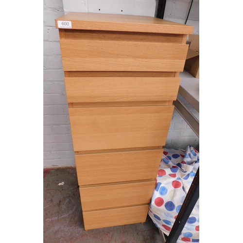 600 - Six drawer slim chest of drawers