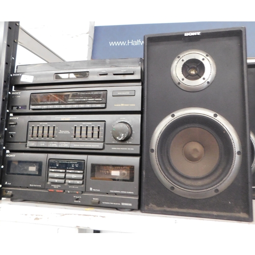 627 - Sony stacking hi-fi system and speakers (unchecked)
