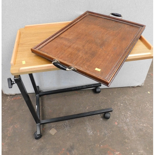 667 - Over bed table and vintage tray