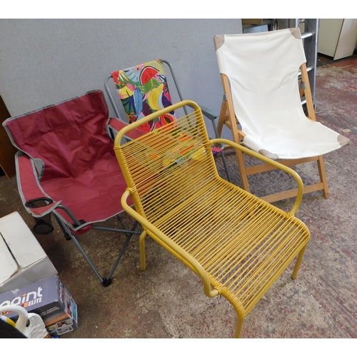 668 - Four assorted garden chairs