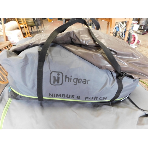 817 - Hi-Gear Airgo Nimbus-8 - inflatable tent with awning, carpet, pump, groundsheet - complete