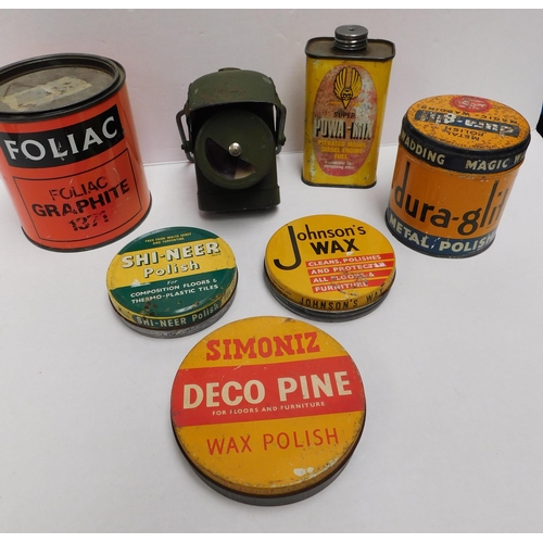 22 - WWII era - lamp & tins...