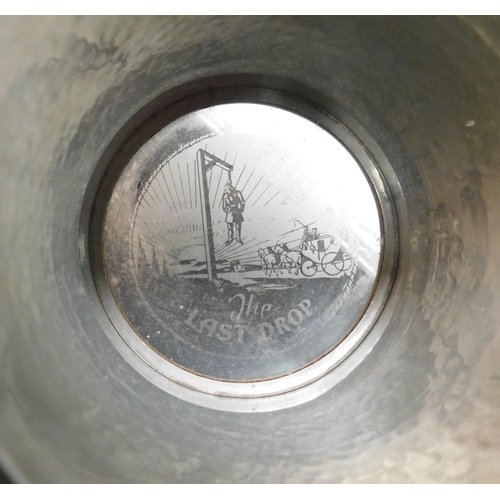 246 - J.E Dixons & Sons - English pewter/The Last Drop - glass bottomed tankard - & one other