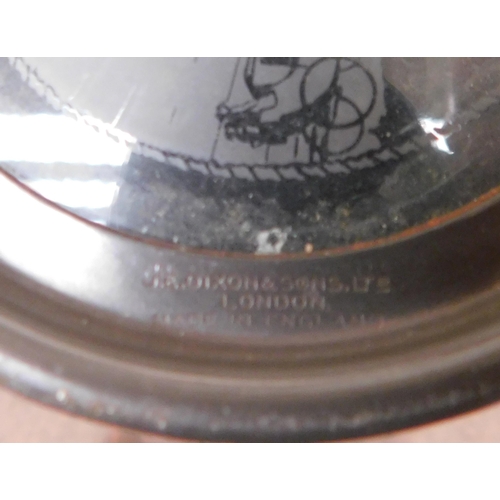 246 - J.E Dixons & Sons - English pewter/The Last Drop - glass bottomed tankard - & one other