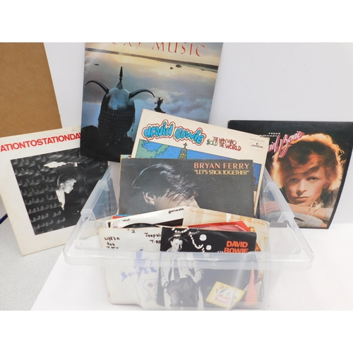 25 - Mixed albums/45s & CDs including - David Bowie/Roxy Music/T Rex/Genesis & Public Enemy