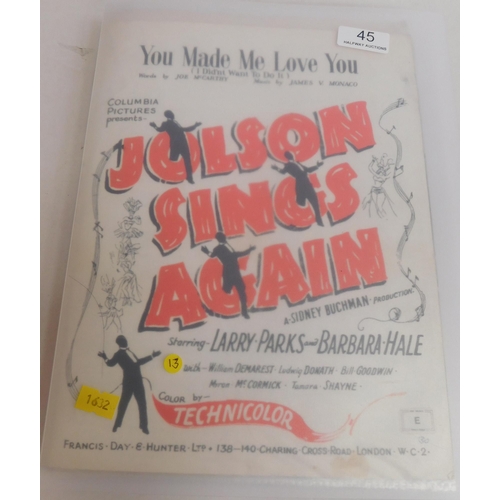 45 - Movie themed - sheet music