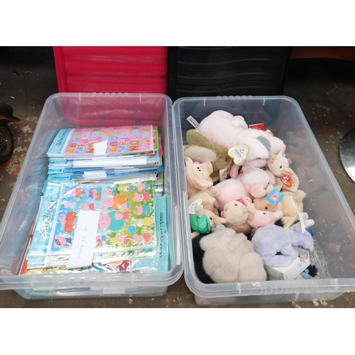 534 - Collection of plush toys incl. TY Babies and collection of sticker sheets