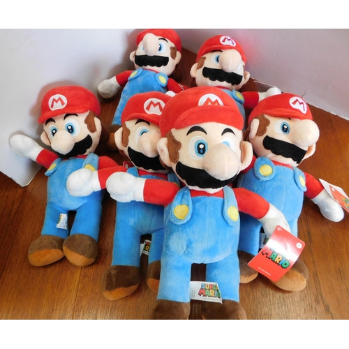 540 - Six new with tags Super Mario stuffed toys