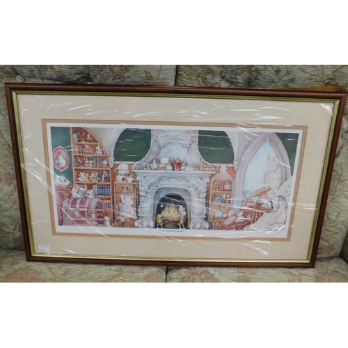 576 - Signed framed print of Pocket Dragons by Real Musgrave