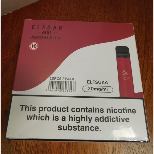 604A - Elfbar 600 disposable vapes - Elfsuka, expiration 12/23