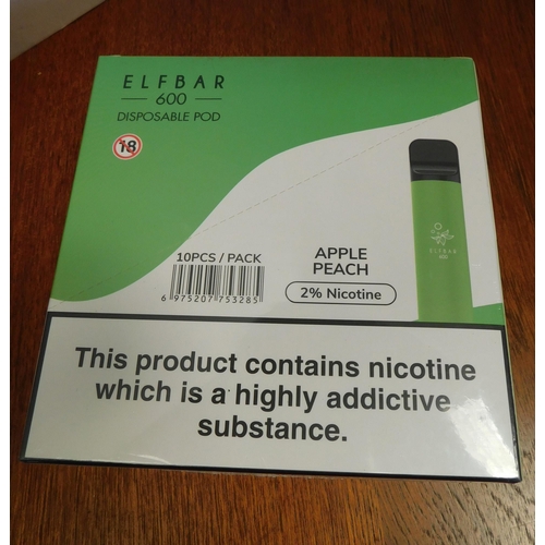 612A - Elfbar 600 disposable vapes - Apple Peach, expiration 12/23