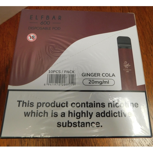 629A - Elfbar 600 disposable vapes - Ginger Cola, expiration 12/23