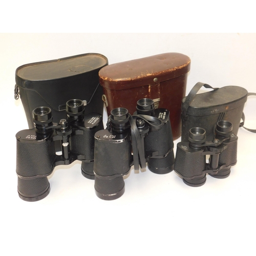 639 - Two pairs of Zenith binoculars and one other - cased